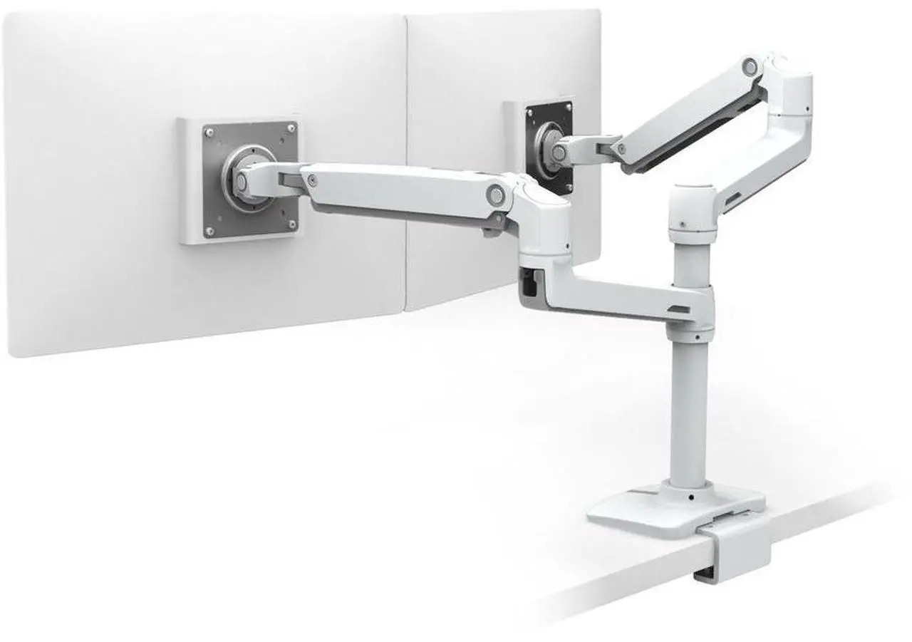 Alt view image 4 of 6 - Ergotron 45-502-216 Lx Dual Stacking Arm - Desk Mount For 2 Lcd Displays - Aluminum, Steel - White - Screen Size: Up To 24 Inch