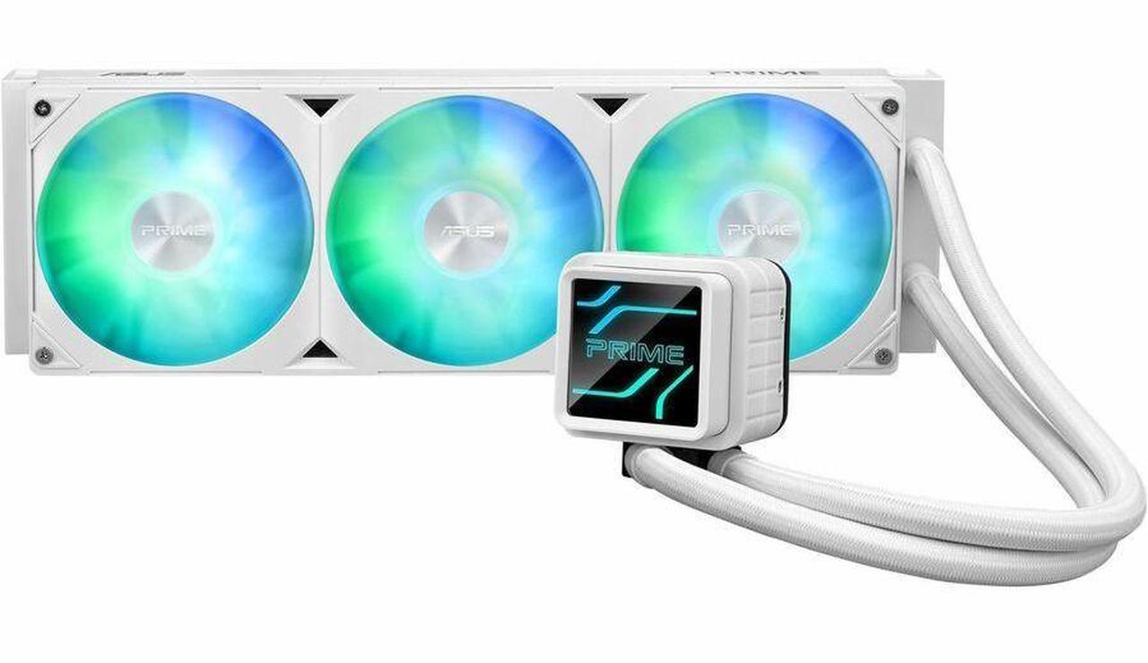 Alt view image 8 of 15 - Asus Prime LC 360 ARGB White Edition Cooling Fan/Radiator/Water Block/Pump - 3 x Fan(s) - 75.70 CFM Maximum Airflow - 2200 rpm - Liquid Cooler Cooler - Compatible Intel Socket: Socket LGA-1851, LGA-17