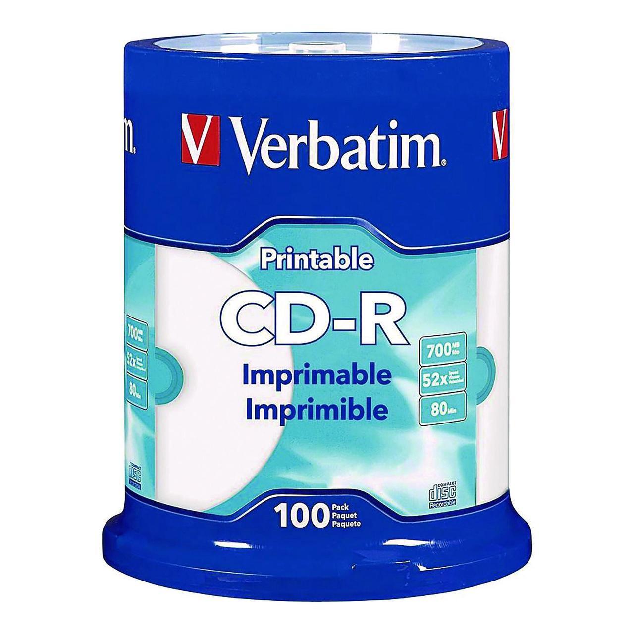 Alt view image 3 of 9 - CD-R Printable Recordable Disc 700 MB/80 min 52x Spindle White 100/Pack 98493