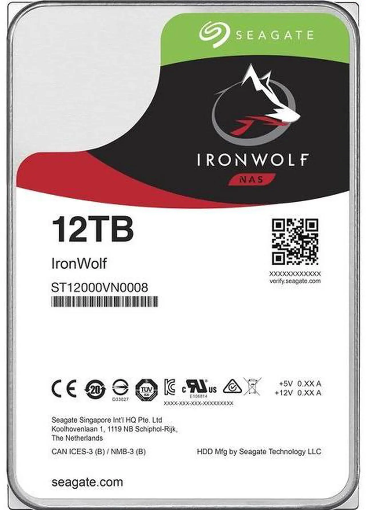 Alt view image 2 of 17 - Seagate IronWolf 12TB NAS Hard Drive 7200 RPM 256MB Cache SATA 6.0Gb/s CMR 3.5" Internal HDD for RAID Network Attached Storage ( ST12000VN0008 )