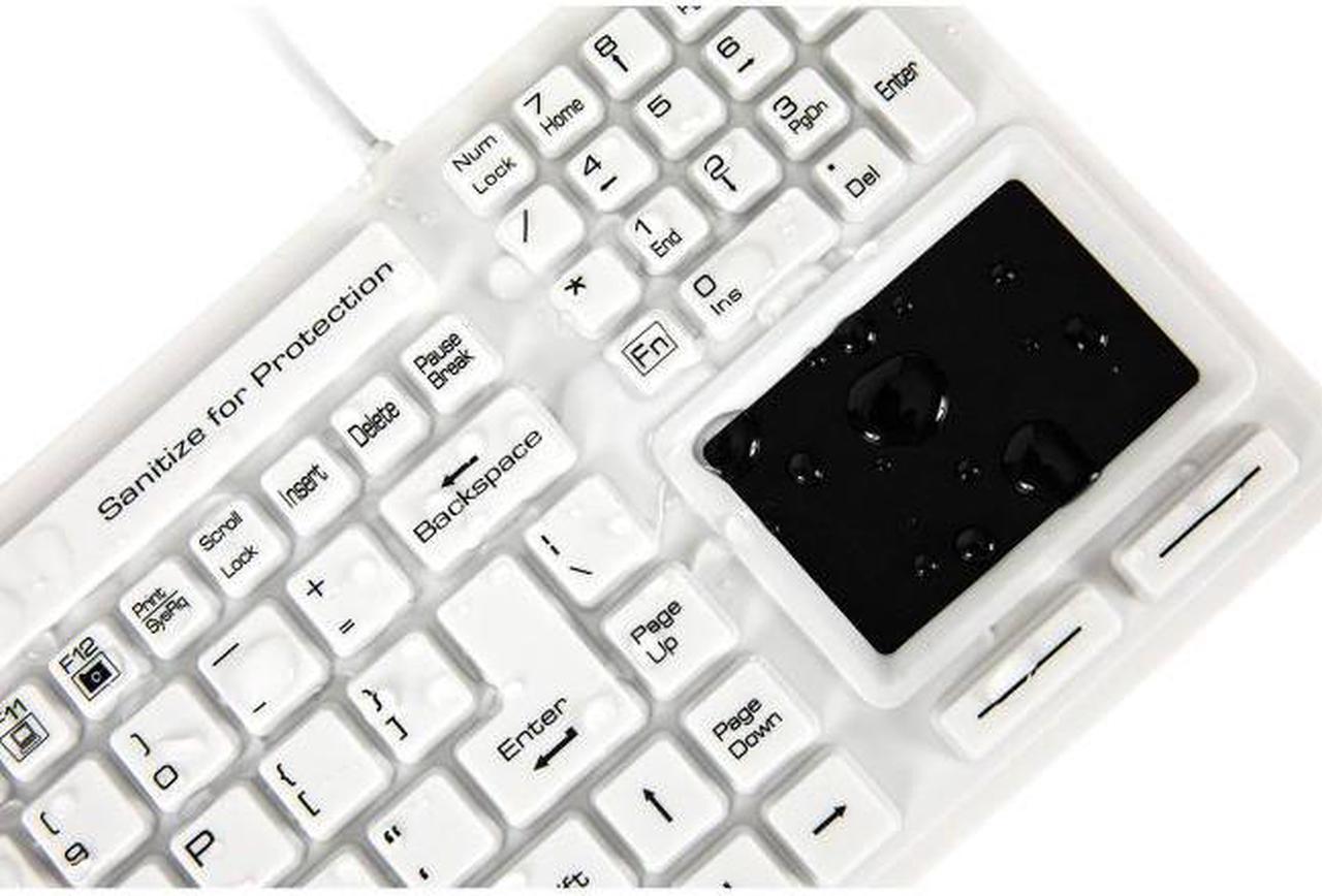 Wetkeys Sanitype Touchpad Plus Hygienic Medical Keyboard (USB) (White)