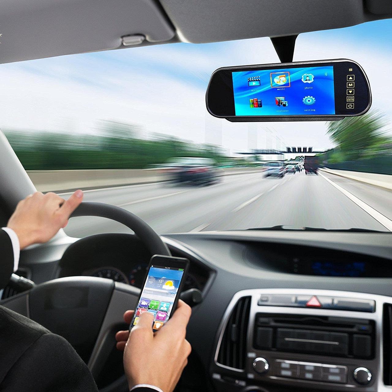 Alt view image 3 of 4 - Pyle PLCM7400BT Bluetooth Backup Camera & Monitor System With 7 Mirror-Mount Display Screen