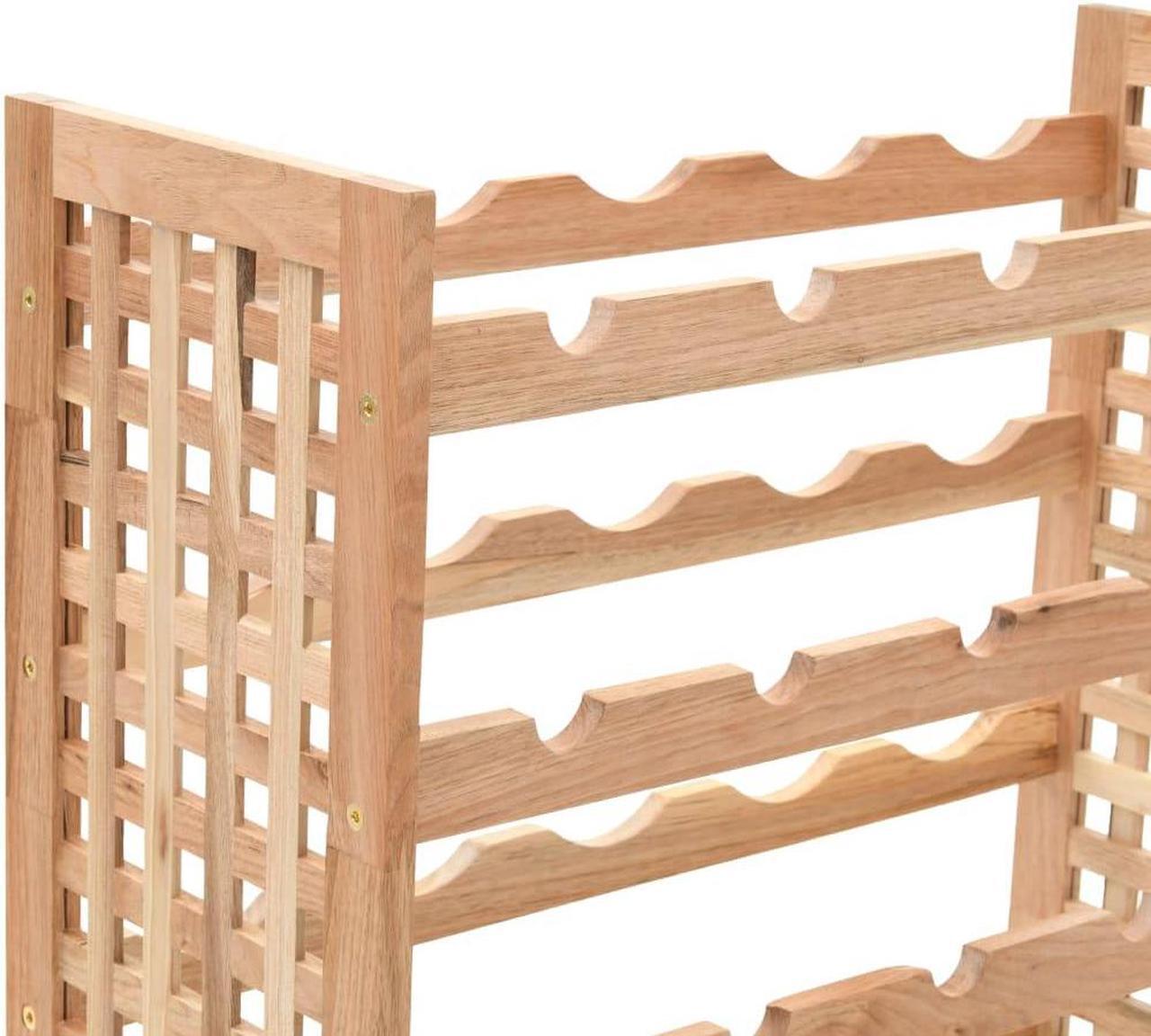 Alt view image 5 of 14 - vidaXL Wine Rack for 25 Bottles Solid Walnut Wood 24.8"x9.8"x28.7"
