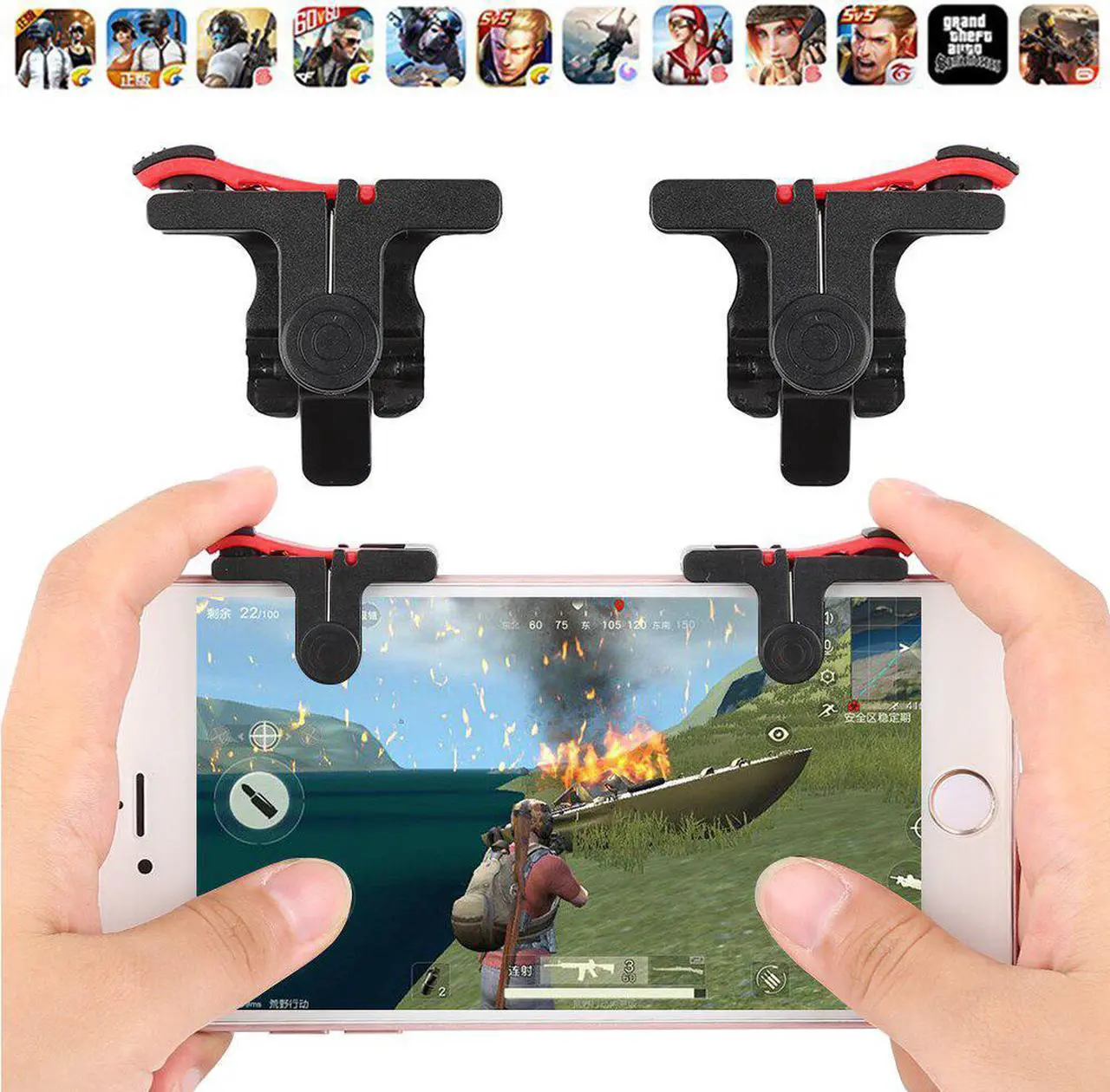 Main image of Gamepad Trigger Fire Button Aim Key L1R1 Shooter Controller PUBG FUT1