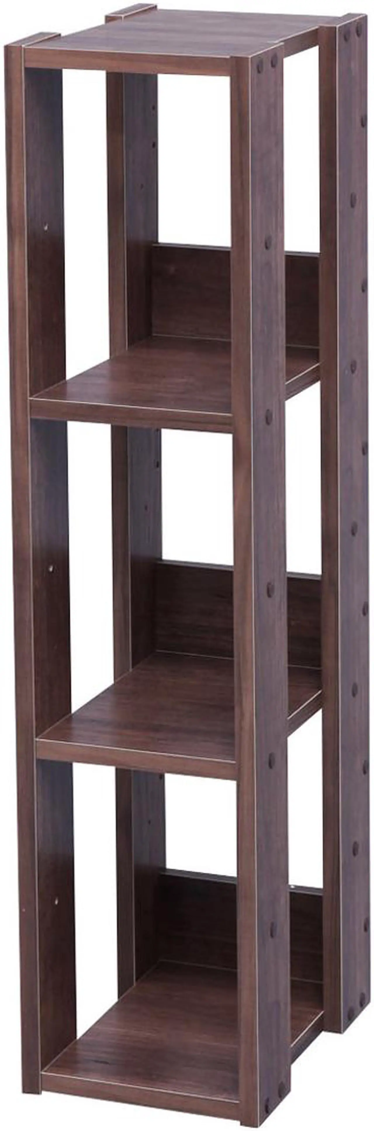 Main image of IRIS Mado 3-Shelf Slim Open Wood Shelving Unit, Brown