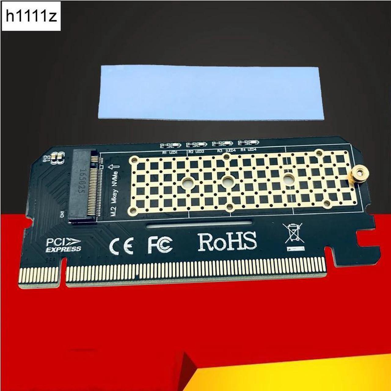 M.2 NVME PCIE to M2 Adapter LED NVME SSD M2 PCIE x16 Expansion Card Computer Adapter Interface M.2 NVMe SSD NGFF To PCIE 3.0 X16