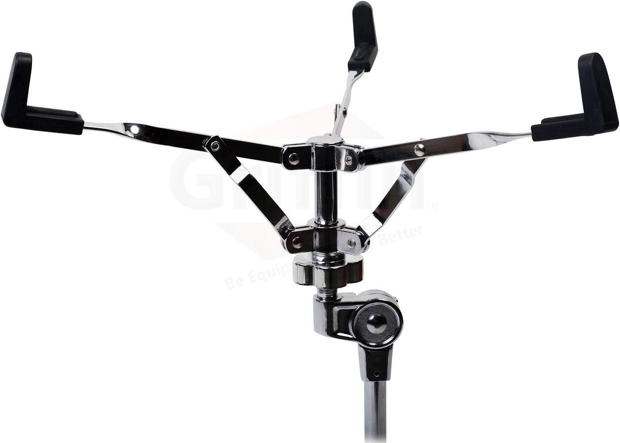 Alt view image 3 of 7 - Snare Drum Stand by GRIFFIN | Deluxe Percussion Hardware Base Kit | Double Braced, Light Weight Mount for Standard Snares, Tom Drums & Practice Pad | Slip-Proof Gear Tilter & Clamp Style Basket Holder