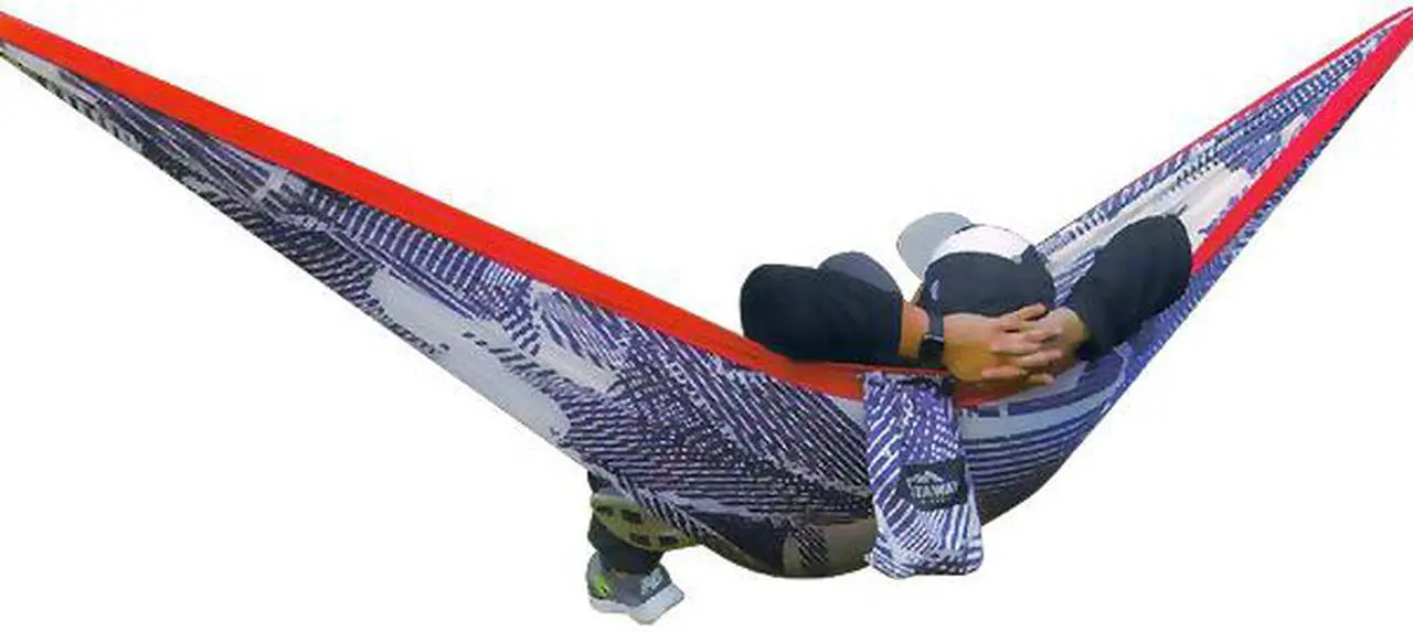 Main image of Castaway Travel Hammocks Double Travel Hammock with Tree Straps Red/White/Blue
