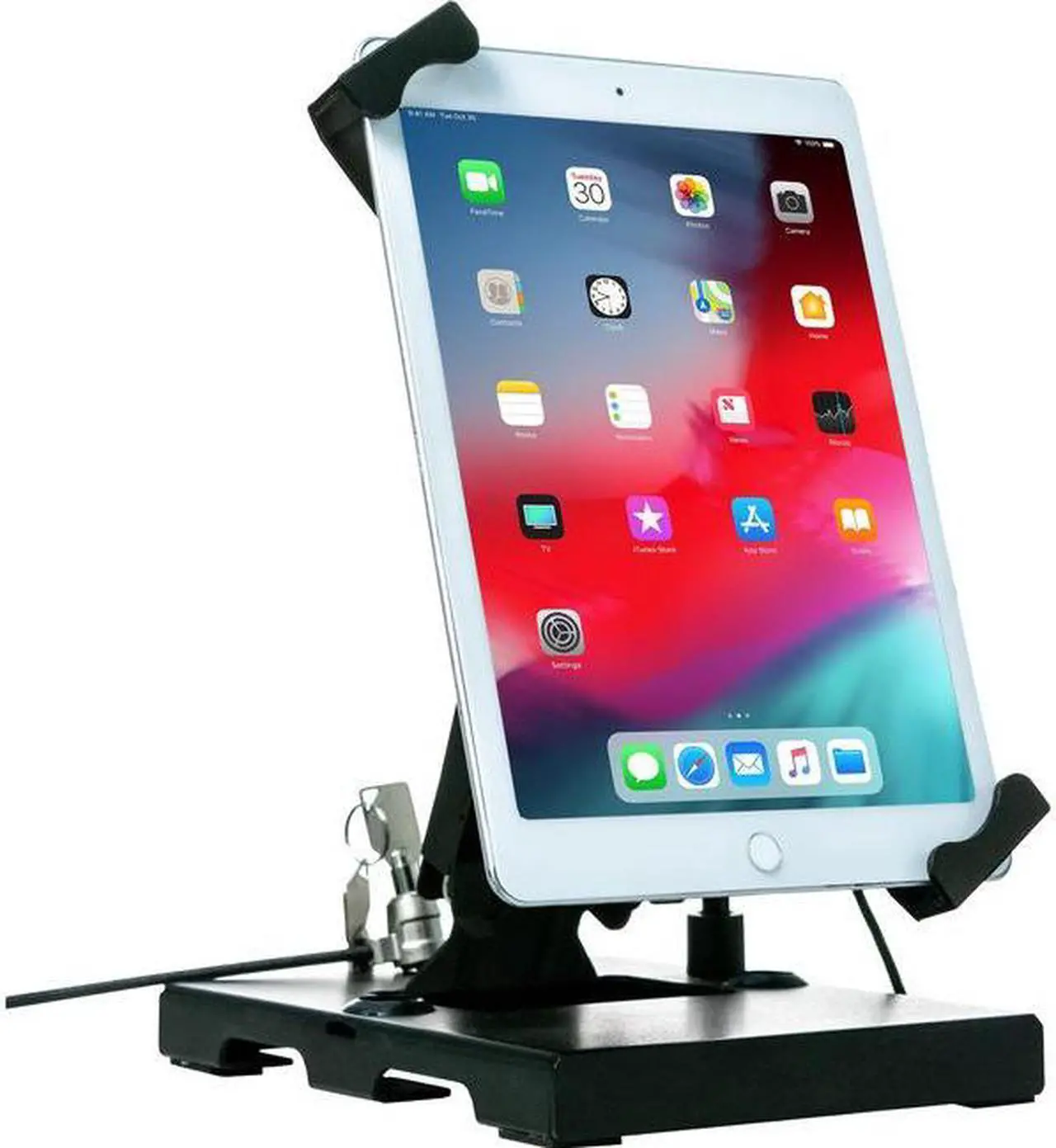 Alt view image 14 of 14 - CTA Digital Flat-Folding Tabletop Security Stand for 7-14 Inch Tablets - Up to 14" Screen Support - 10" Height x 8.3" Width x 7.3" Depth - Countertop, Wall Mountable, Tabletop - Me