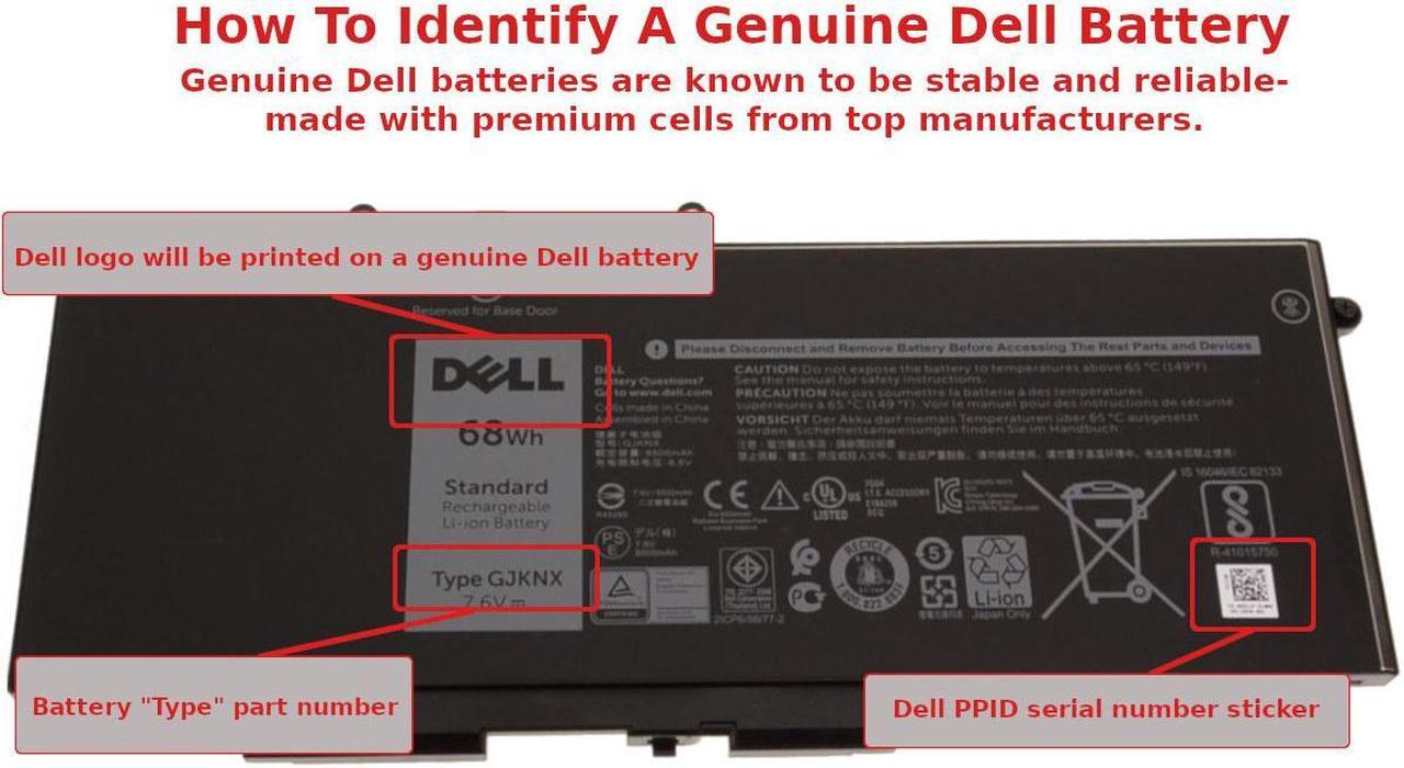 Alt view image 12 of 12 - New  Dell OEM Original Latitude 5480 5580 5280 4-Cell 68Wh Laptop Battery GJKNX