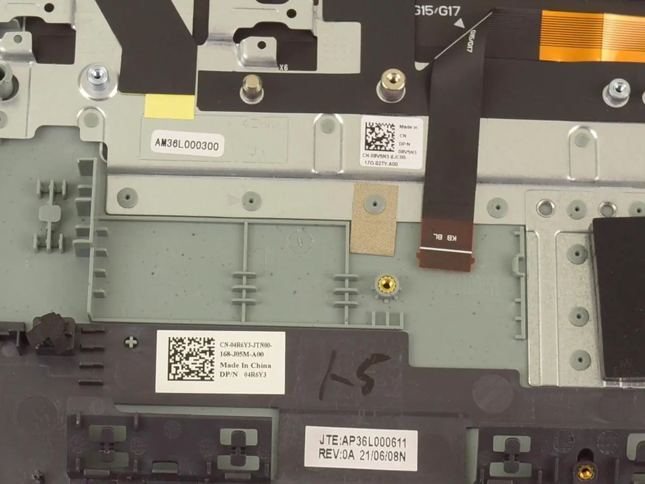 Alt view image 3 of 6 - Dell OEM G Series G15 5520 5521 5525 Palmrest Backlit Laptop Keyboard VGKD4