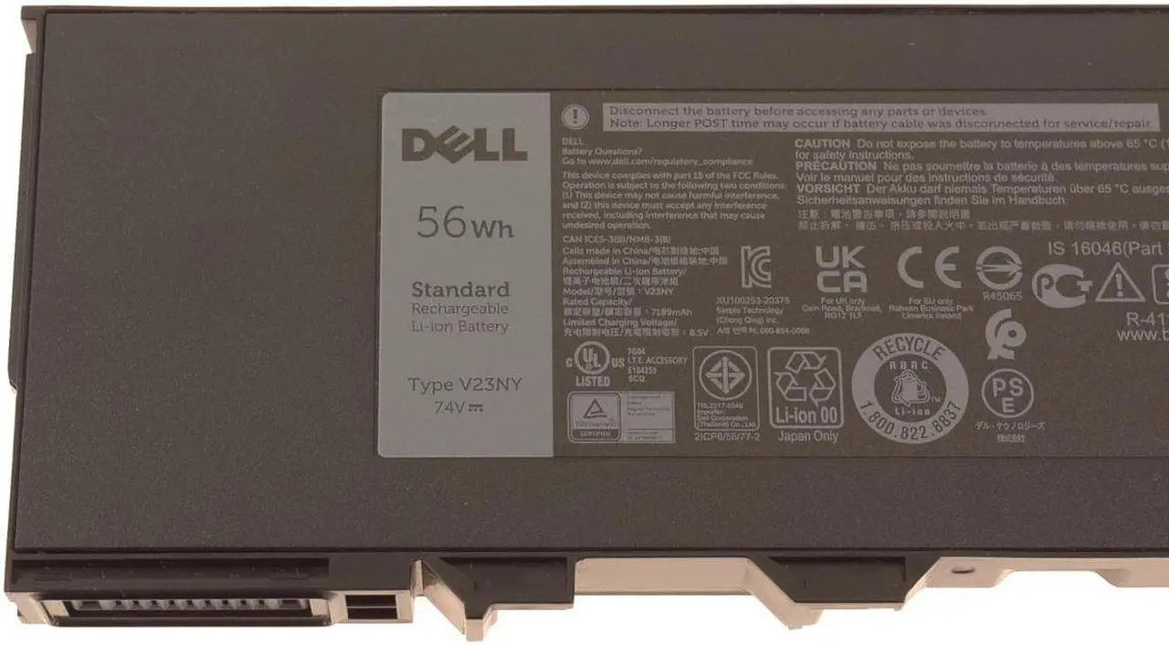 Alt view image 2 of 5 - New Dell OEM Latitude Rugged 7214 4-cell 56Wh OEM Original Laptop Battery V23NY