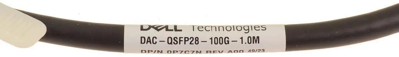 Alt view image 6 of 8 - Dell P7C7N 0P7C7N Dell QSFP28 to QSFP28 DAC Extension Cable - 100 GB/s - 3.28 Feet - Black