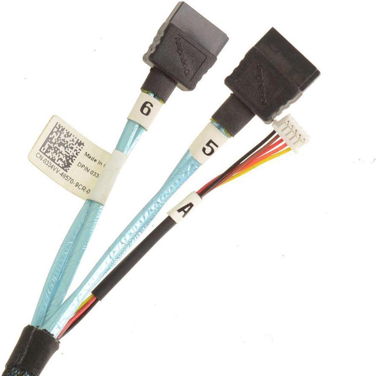 Alt view image 3 of 12 - New Dell OEM PowerEdge C6100 Server 16 Inch Mini-SAS to 2xSATA/AUX Cable 334VV