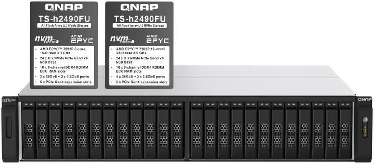 Main image of TS-h2490FU-7302P-256G-US QNAP 24-Bay all-flash NAS