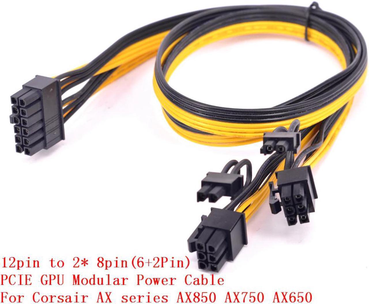 12pin to Dual 6+2Pin PCI express Power supply Cable 2 PCIe 8pin Multi-GPU Modular Power For Corsair AX series AX850 AX750 AX650