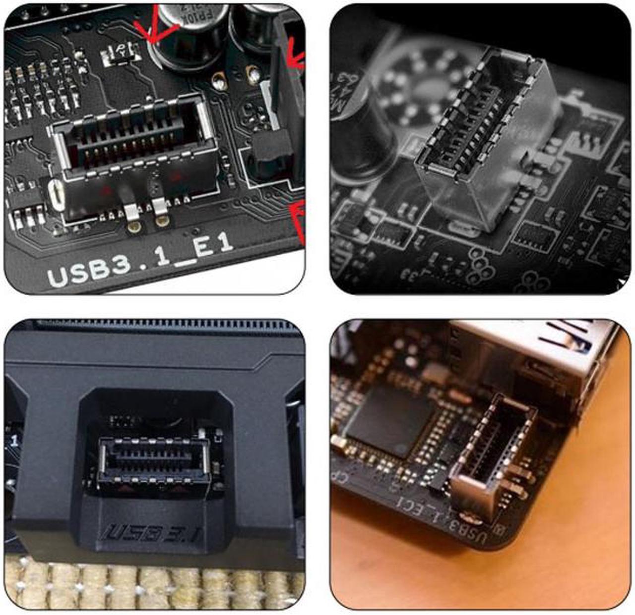 Alt view image 7 of 7 - Chenyang USB 3.1 Front Panel Header to USB 3.0 Type-A Female Extension Cable 50cm Panel Mount Type