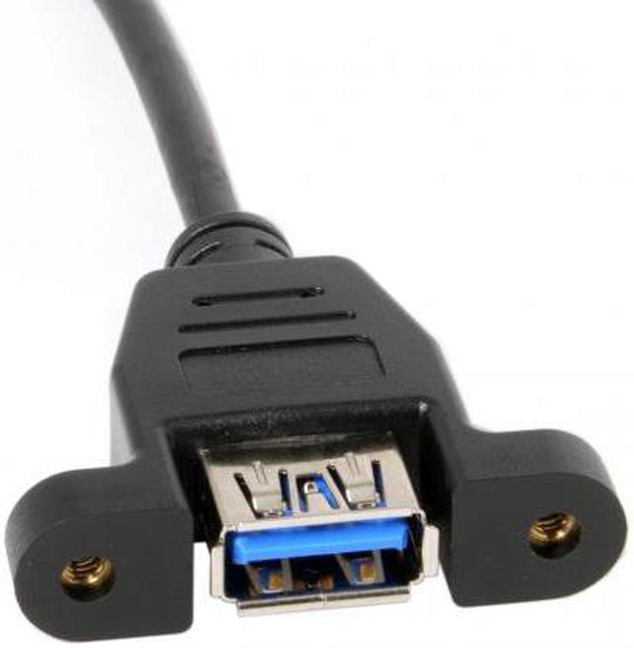 Alt view image 4 of 7 - Chenyang USB 3.1 Front Panel Header to USB 3.0 Type-A Female Extension Cable 50cm Panel Mount Type