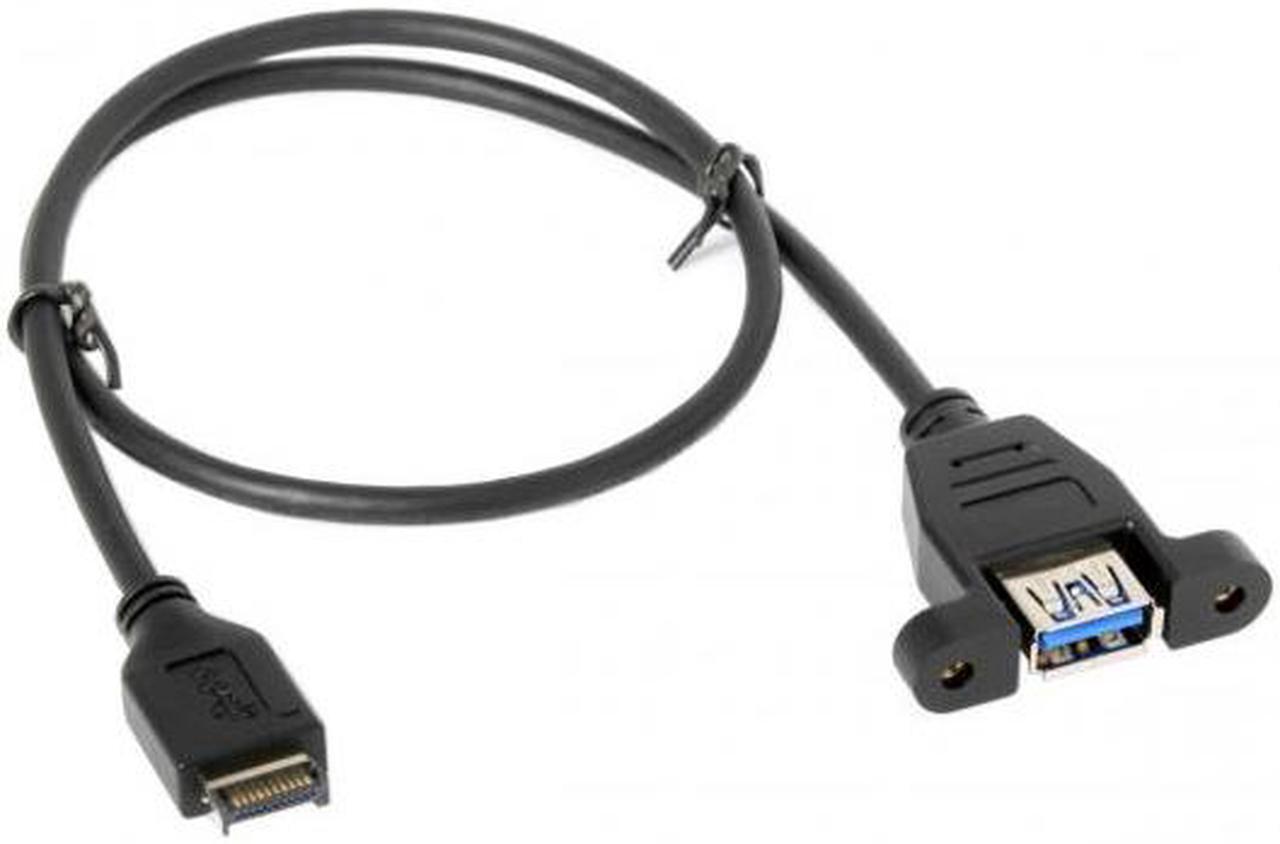 Alt view image 6 of 7 - Chenyang USB 3.1 Front Panel Header to USB 3.0 Type-A Female Extension Cable 50cm Panel Mount Type