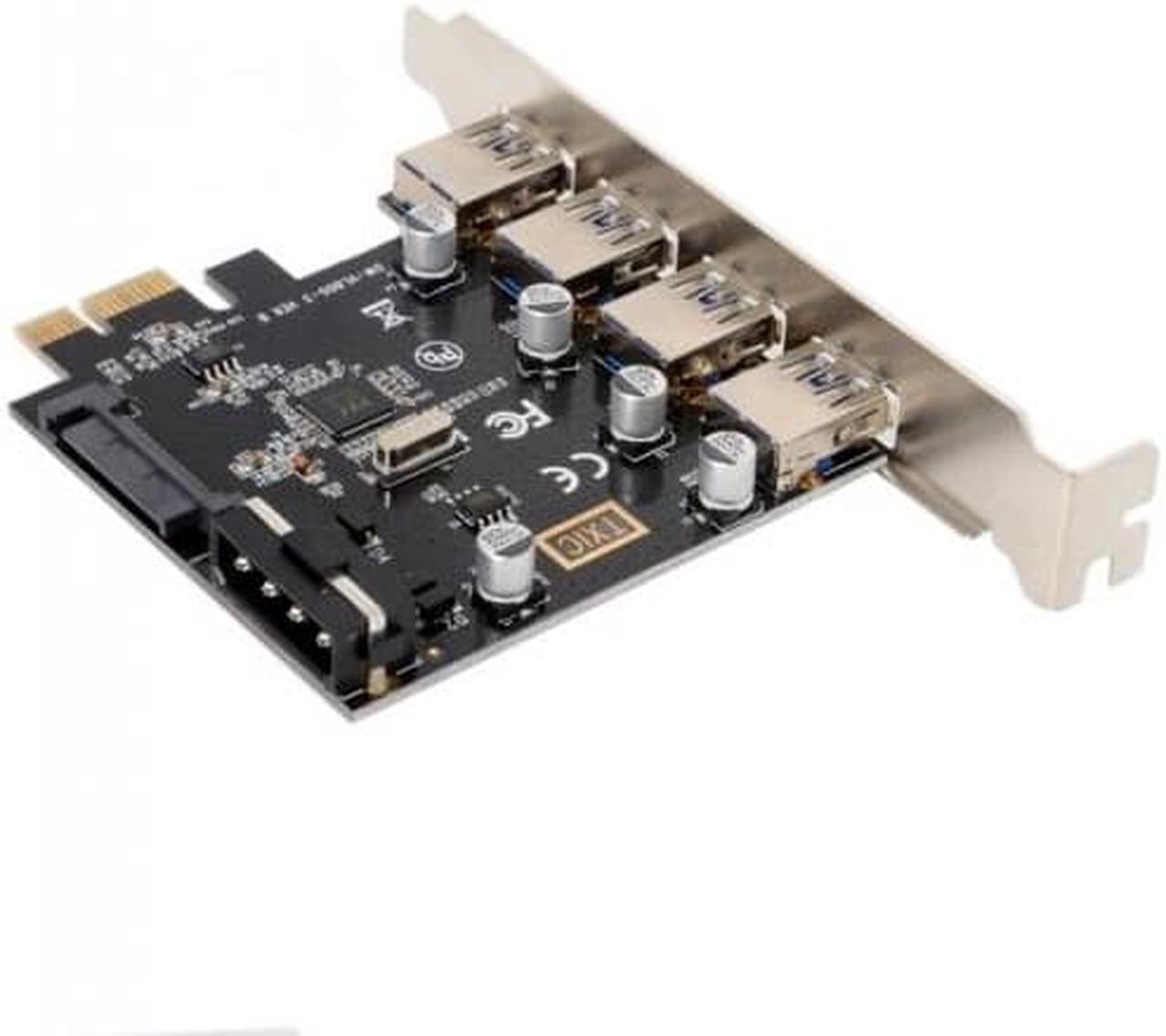 Alt view image 4 of 8 - Chenyang 4 Ports PCI-E to USB 3.0 HUB PCI Express Expansion Card Adapter 5Gbps for Motherboard