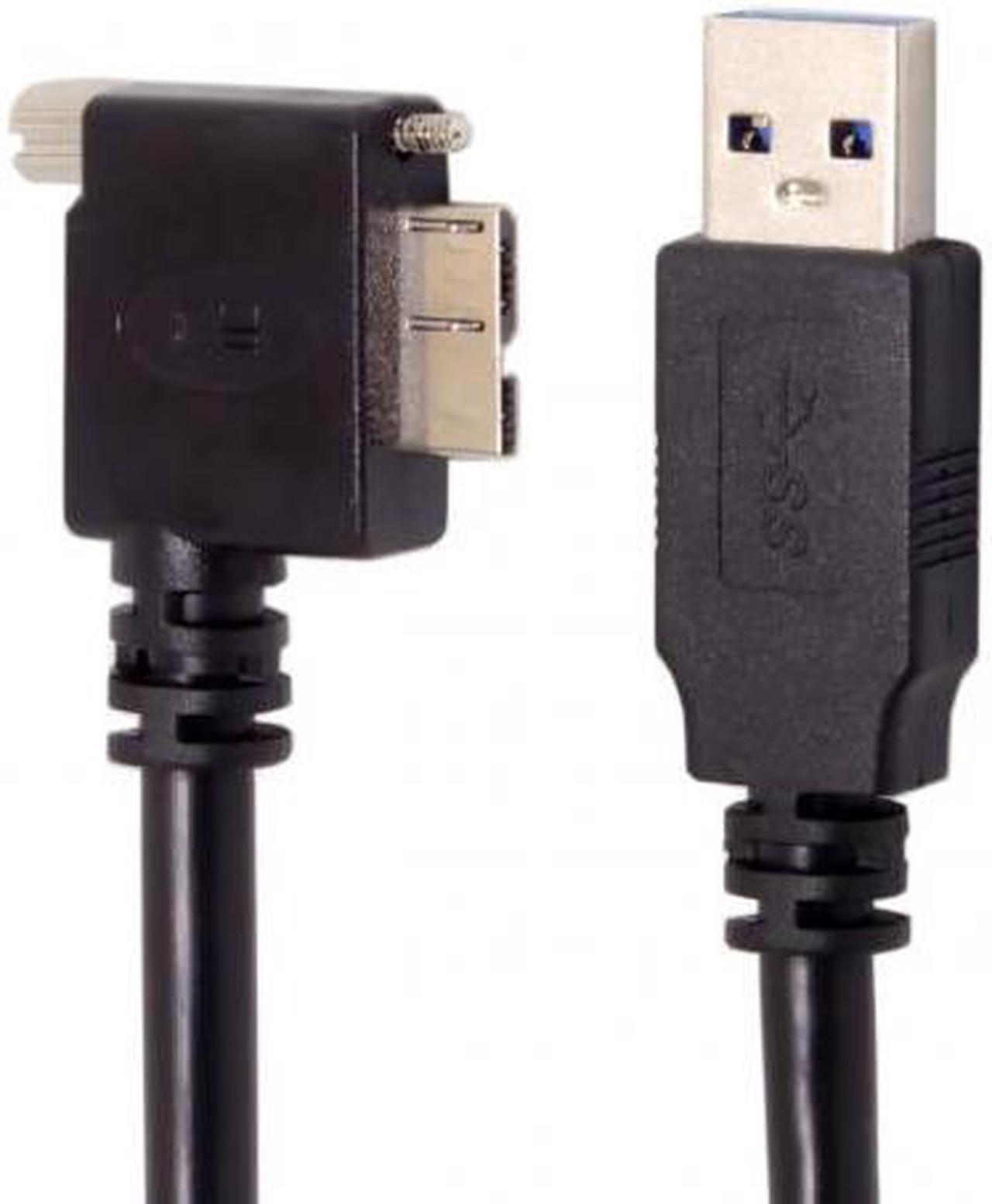 CY 3m 90 Degree Right Angled Micro USB Screw Mount to 3.0 Data Cable for Industrial Camera