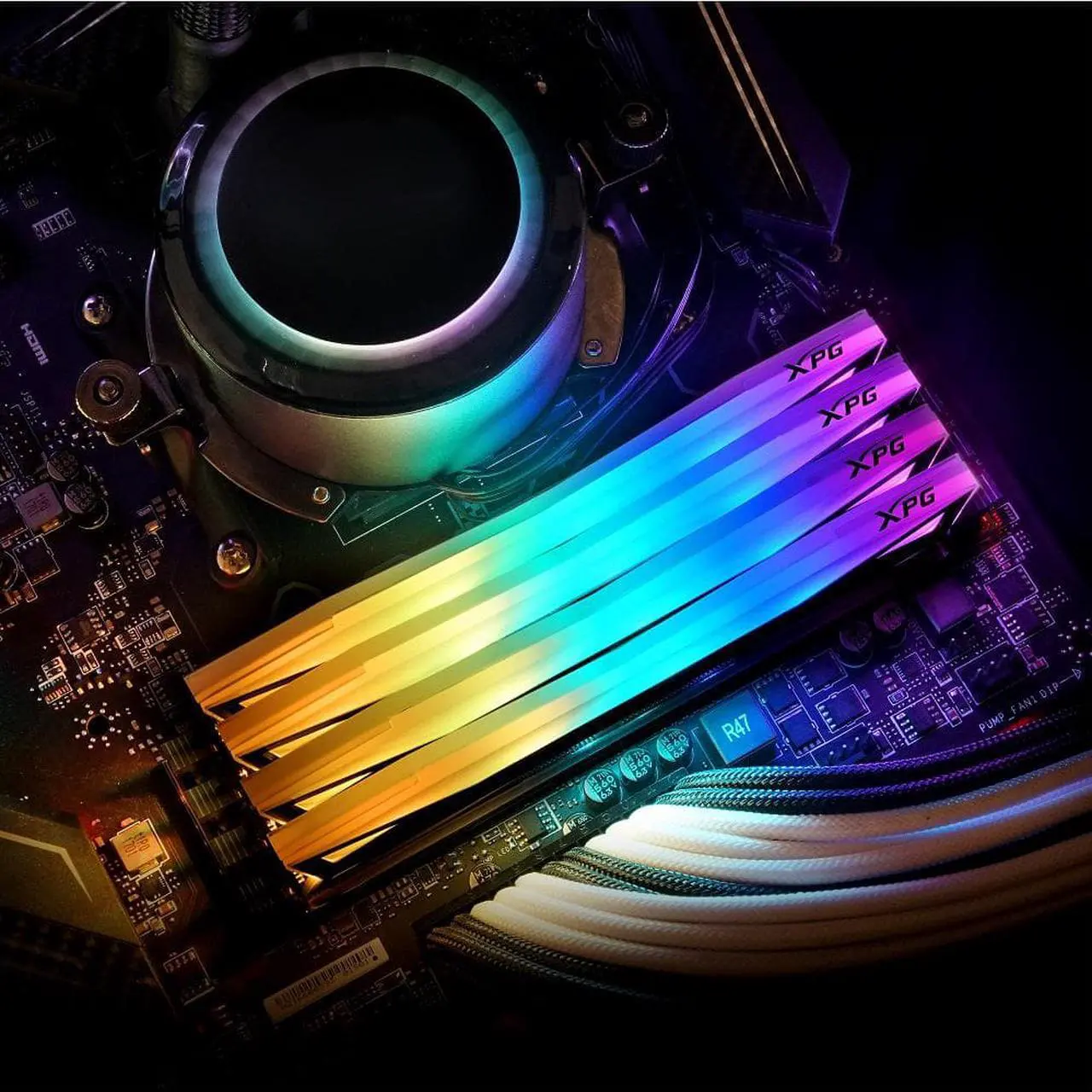 Alt view image 5 of 9 - XPG SPECTRIX D60G RGB Desktop Memory: 16GB (2x8GB) DDR4 3200MHz CL16 GREY