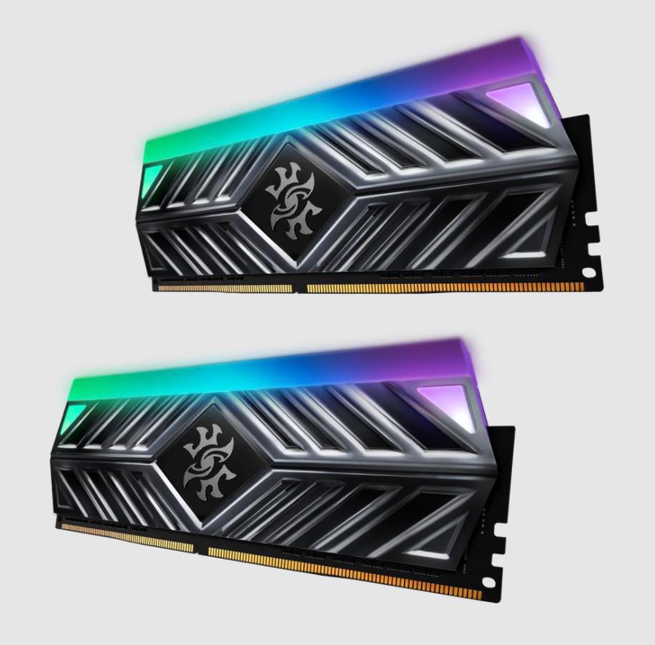 Alt view image 3 of 14 - XPG SPECTRIX D41 RGB Desktop Memory: 16GB (2x8GB) DDR4 3200MHz CL16 Tungsten Grey