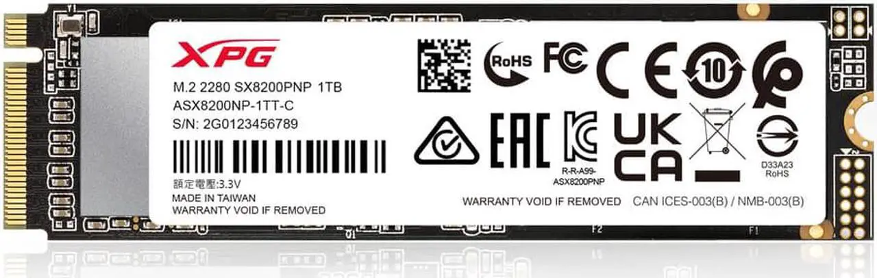 Alt view image 4 of 7 - XPG SX8200 Pro Series: 1TB Internal Solid State Drive PCIe Gen3x4 M.2 2280