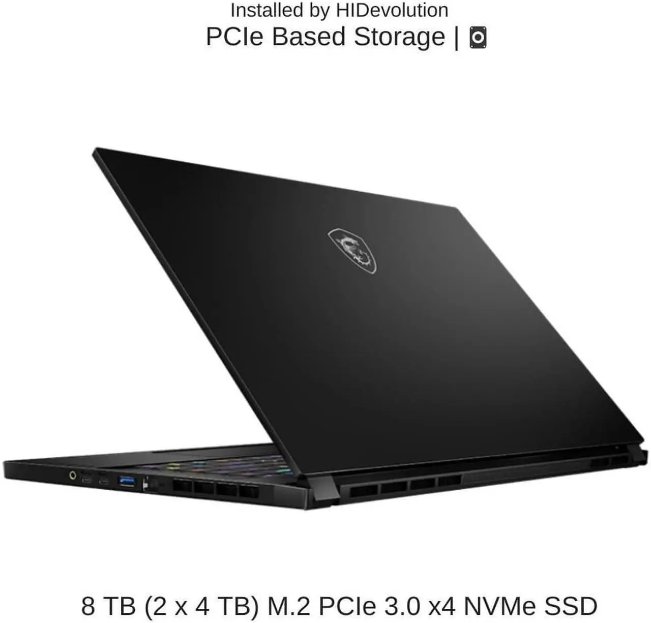 Alt view image 5 of 7 - HIDevolution MSI Stealth GS66 12UGS 15.6" QHD 240Hz, 1.8 GHz i9-12900H, RTX 3070 Ti, 32 GB 4800MHz RAM, 8 TB PCIe SSD, Windows 11 Pro