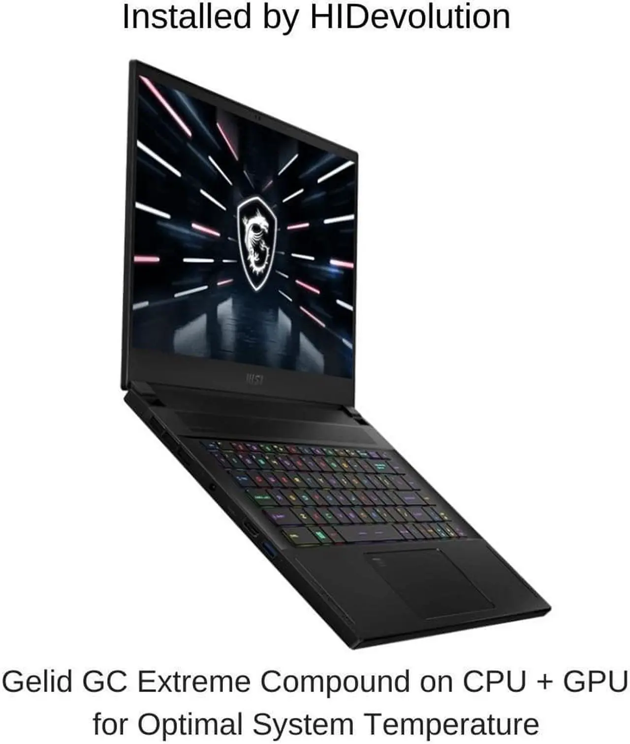 Alt view image 2 of 7 - HIDevolution MSI Stealth GS66 12UGS 15.6" QHD 240Hz, 1.8 GHz i9-12900H, RTX 3070 Ti, 32 GB 4800MHz RAM, 8 TB PCIe SSD, Windows 11 Pro