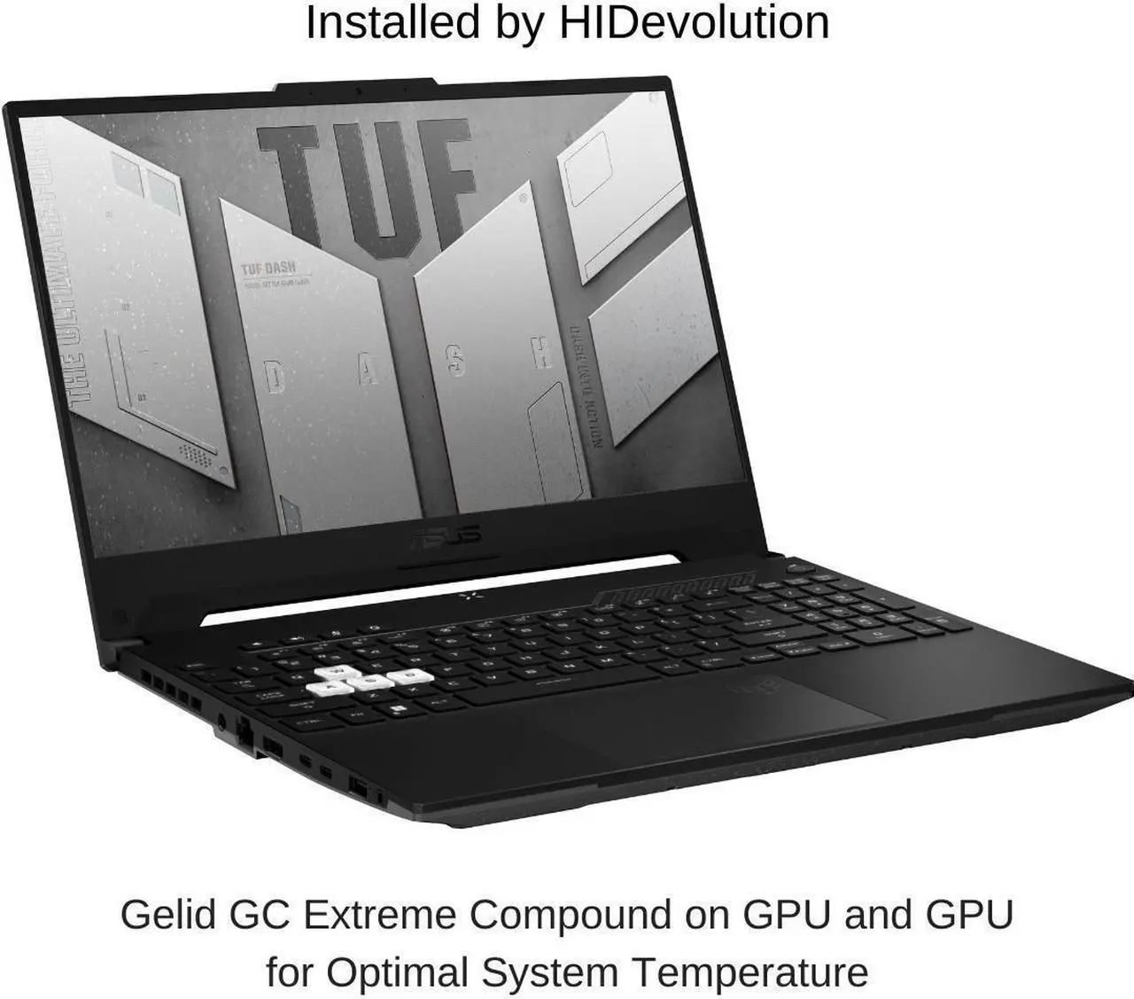Alt view image 2 of 7 - ASUS TUF Dash F15 FX517ZR 15.6" FHD 144Hz, 1.7 GHz i7-12650H, RTX 3070, 32 GB 4800MHz RAM, 1 TB PCIe SSD