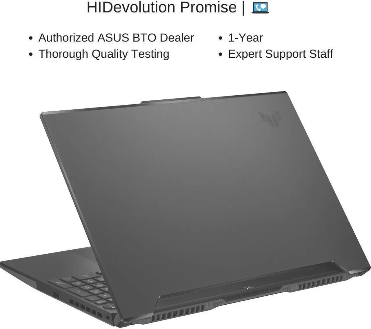 Alt view image 7 of 7 - ASUS TUF Dash F15 FX517ZR 15.6" FHD 144Hz, 1.7 GHz i7-12650H, RTX 3070, 32 GB 4800MHz RAM, 1 TB PCIe SSD