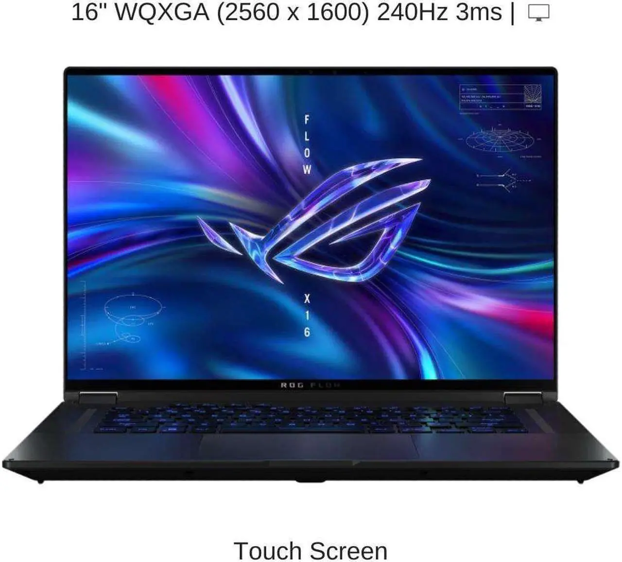 Alt view image 6 of 7 - ASUS ROG Flow X16 GV601VI 16" WQXGA 240Hz Touch, 2.6 GHz i9-13900H, RTX 4070, 32 GB DDR5 RAM, 1 TB PCIe SSD, Windows 11 Pro