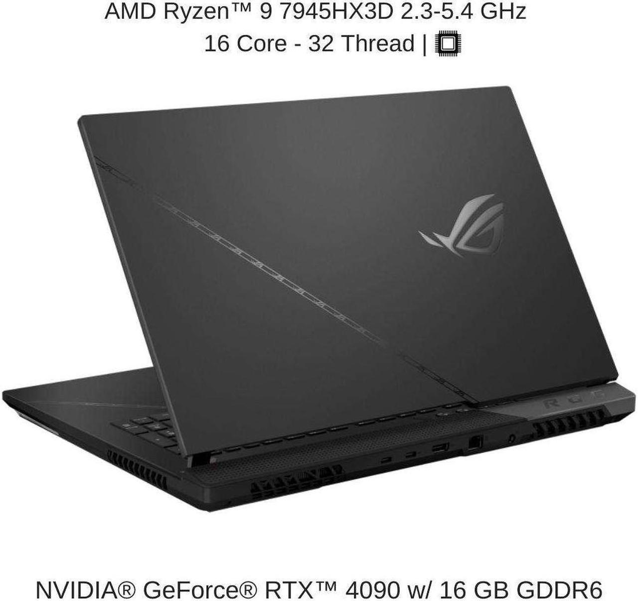 Alt view image 3 of 7 - ASUS ROG Strix SCAR 17 G733PYV 17.3" WQHD 240Hz, 2.5 GHz Ryzen 9 7945HX3D, RTX 4090, 64 GB DDR5 RAM, 2 TB PCIe SSD, Windows 11 Pro