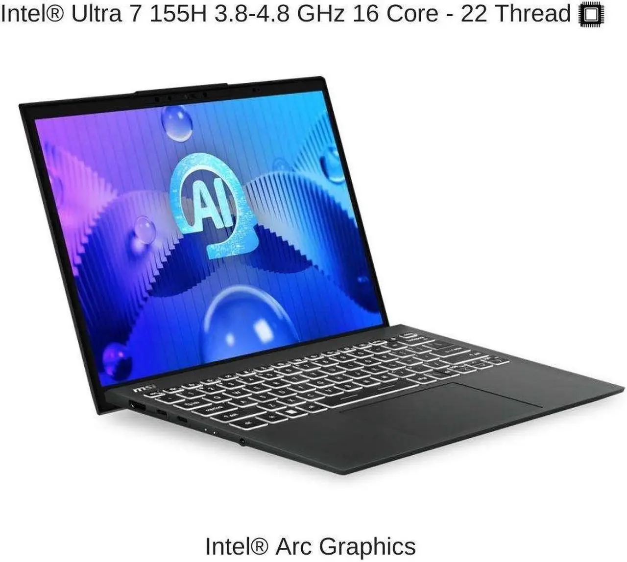 Alt view image 3 of 7 - [2024] HIDevolution MSI Prestige 13 AI Evo A1MG [Stellar Gray] 13.3" QHD+ OLED, 1.4 GHz Ultra 7 - 155H, Intel Arc Graphics, 16 GB LPDDR5 RAM, 1 TB PCIe SSD, Windows 11 Pro