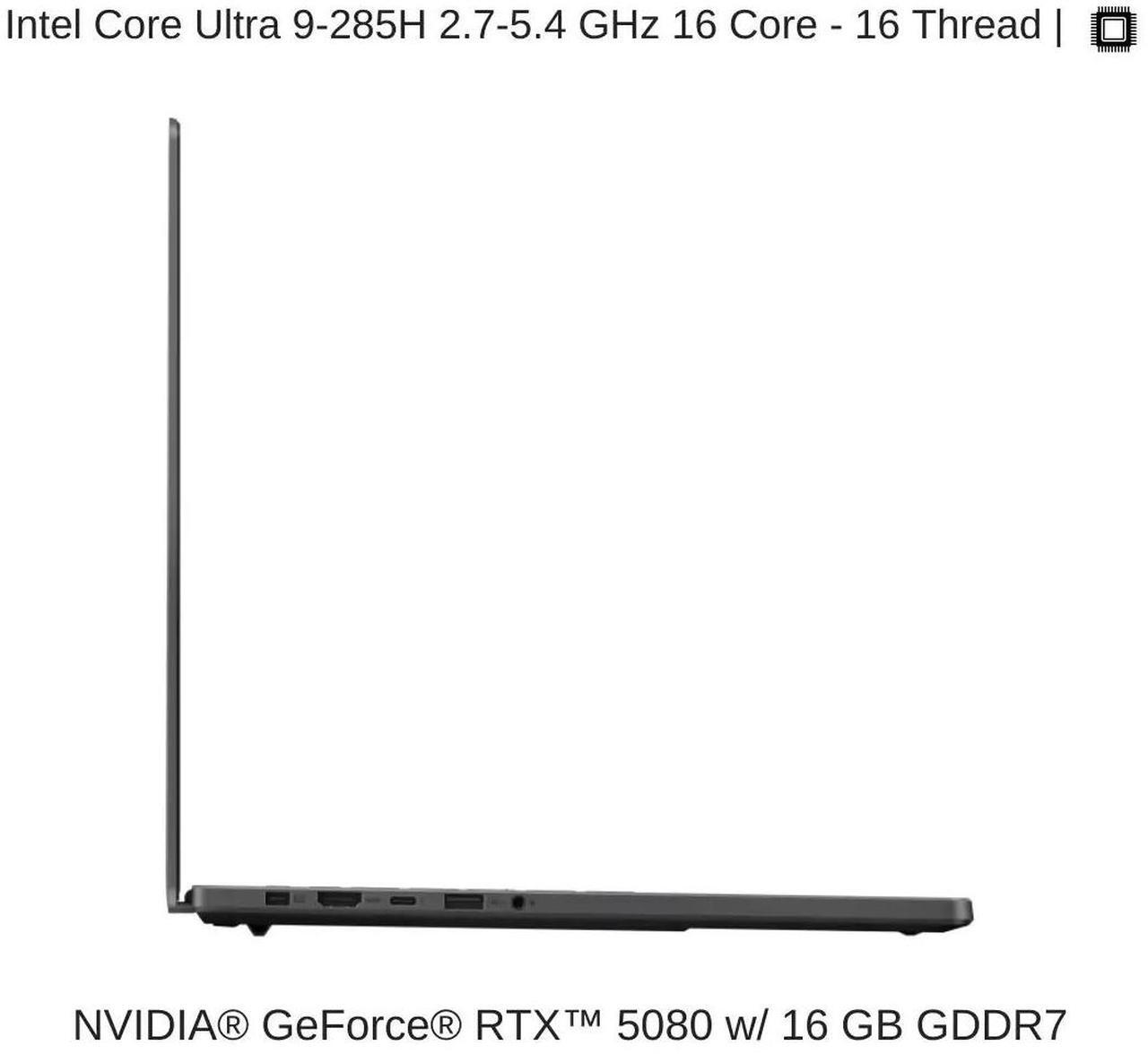 Alt view image 3 of 7 - [2025] HIDevolution ASUS ROG Zephyrus G16 GU605CW [Grey] 16" WQXGA 240Hz OLED, 2.7 GHz Ultra 9-285H, RTX 5080, 32 GB LPDDR5X RAM, 4 TB PCIe SSD, Windows 11 Pro