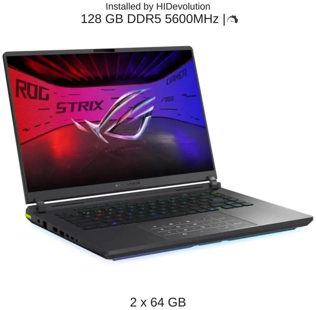 Alt view image 4 of 7 - [2025] HIDevolution ASUS ROG Strix G16 G615LM 16" WQXGA 240Hz IPS-Level, 2.1 GHz Ultra 9-275HX, RTX 5060, 128 GB DDR5 RAM, 1 TB PCIe SSD, Windows 11 Home