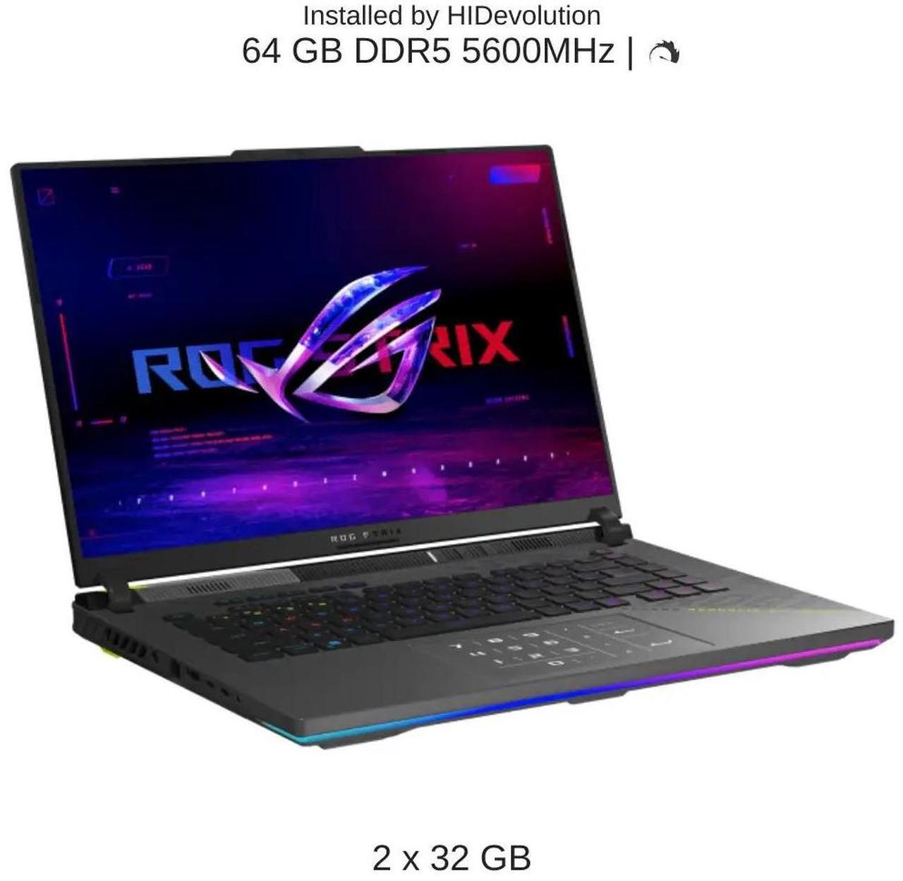 Alt view image 4 of 7 - [2025] HIDevolution ASUS ROG Strix G16 G614PR 16" FHD+ 165Hz IPS-Level, 2.4 GHz Ryzen 9 8940HX, RTX 5070TI, 64 GB DDR5 RAM, 2 TB PCIe SSD, Windows 11 Home