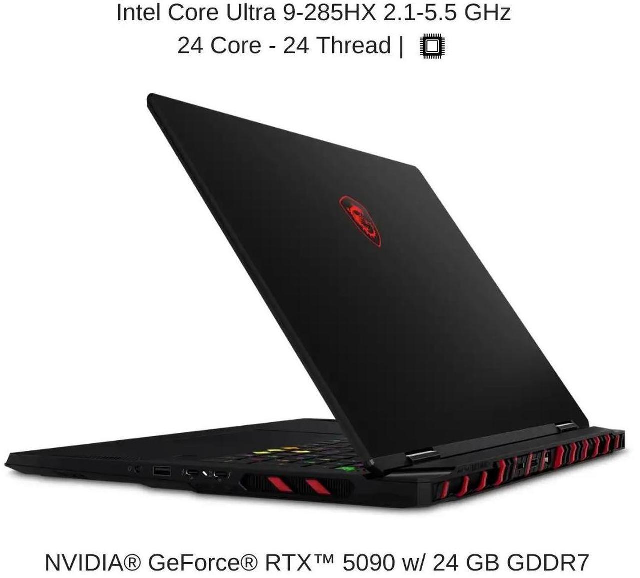 Alt view image 3 of 7 - [2025] HIDevolution MSI Raider 18 HX AI A2XWIG 18" UHD+ 120Hz Mini LED, 2.1 GHz Ultra 9-285HX , RTX 5090, 64 GB DDR5 RAM, 16 TB PCIe SSD, Windows 11 Pro