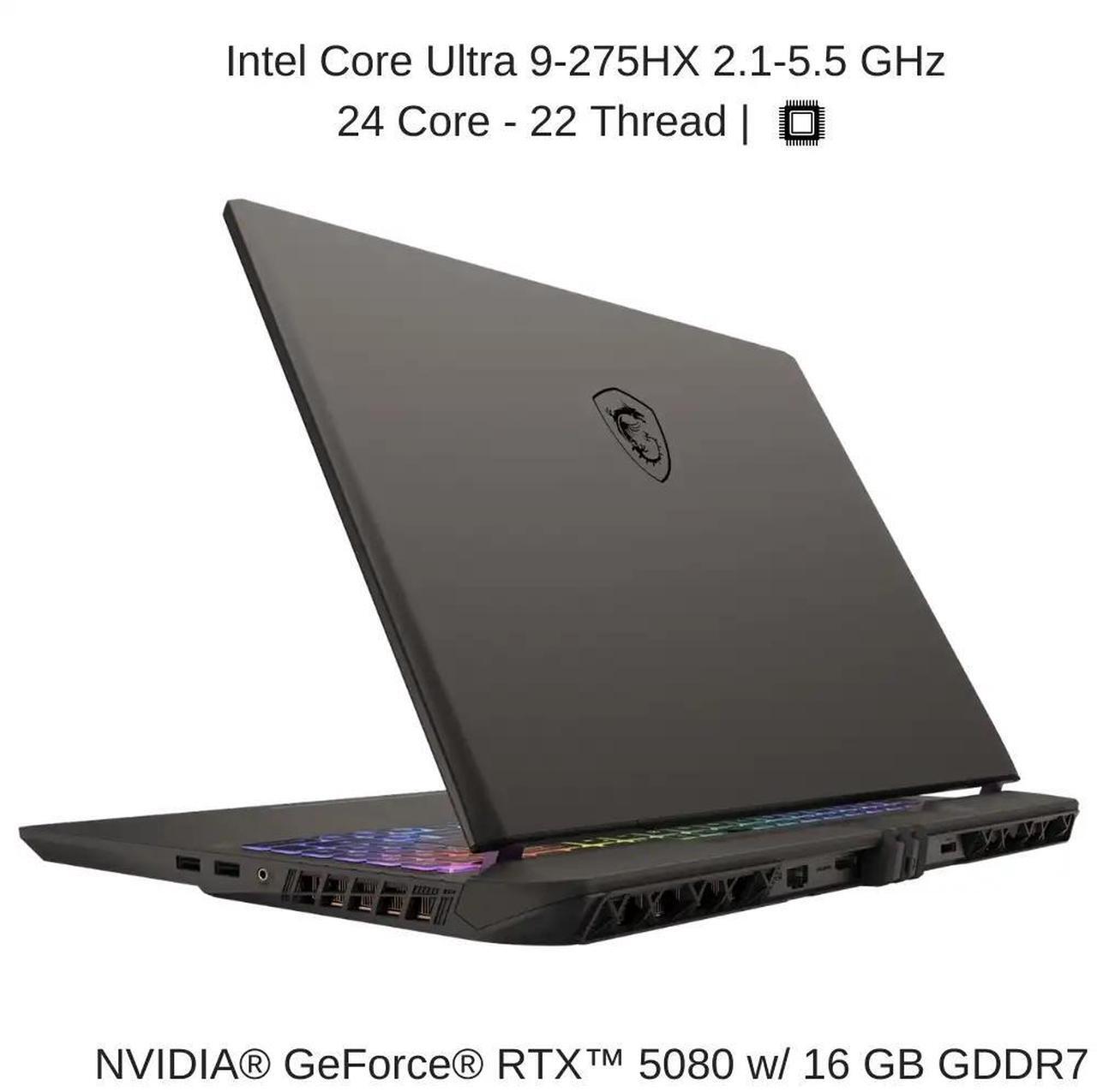 Alt view image 3 of 7 - [2025] HIDevolution MSI Vector 16 HX AI A2XWIG 16" QHD+ 240Hz, 2.1 GHz Ultra 9-275HX, RTX 5080, 32 GB DDR5 RAM, 16 TB PCIe SSD, Windows 11 Pro
