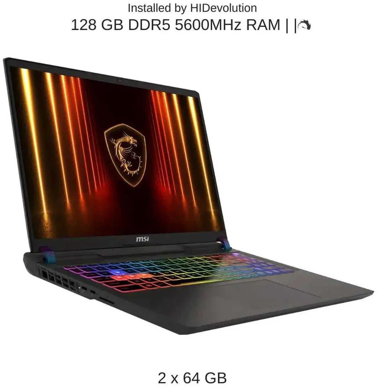 Alt view image 4 of 7 - [2025] HIDevolution MSI Vector 16 HX AI A2XWIG 16" QHD+ 240Hz, 2.1 GHz Ultra 9-275HX, RTX 5080, 128 GB DDR5 RAM, 16 TB PCIe SSD, Windows 11 Pro