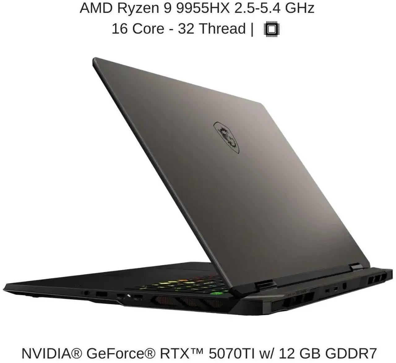 Alt view image 3 of 7 - [2025] HIDevolution MSI Vector A18 HX A9WHG 18" QHD+ 240Hz, 2.5 GHz Ryzen 9 9955HX, RTX 5070TI, 96 GB DDR5 RAM, 2 TB PCIe SSD, Windows 11 Pro