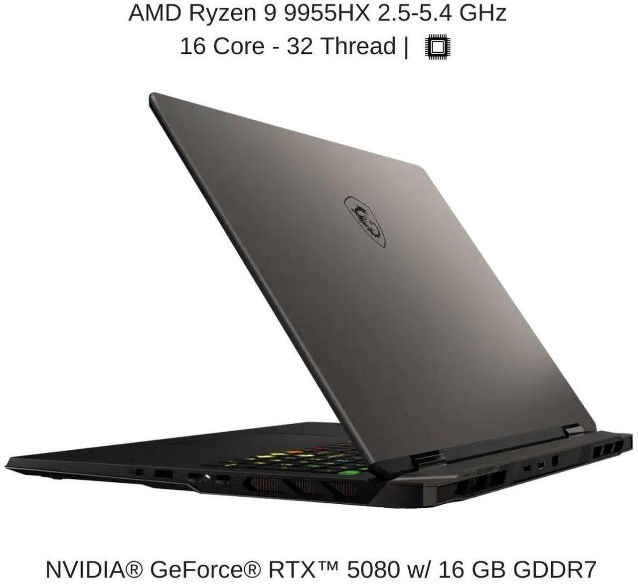 Alt view image 3 of 7 - [2025] HIDevolution MSI Vector A18 HX A9WIG 18" QHD+ 240Hz, 2.5 GHz Ryzen 9 9955HX, RTX 5080, 96 GB DDR5 RAM, 2 TB PCIe SSD, Windows 11 Pro