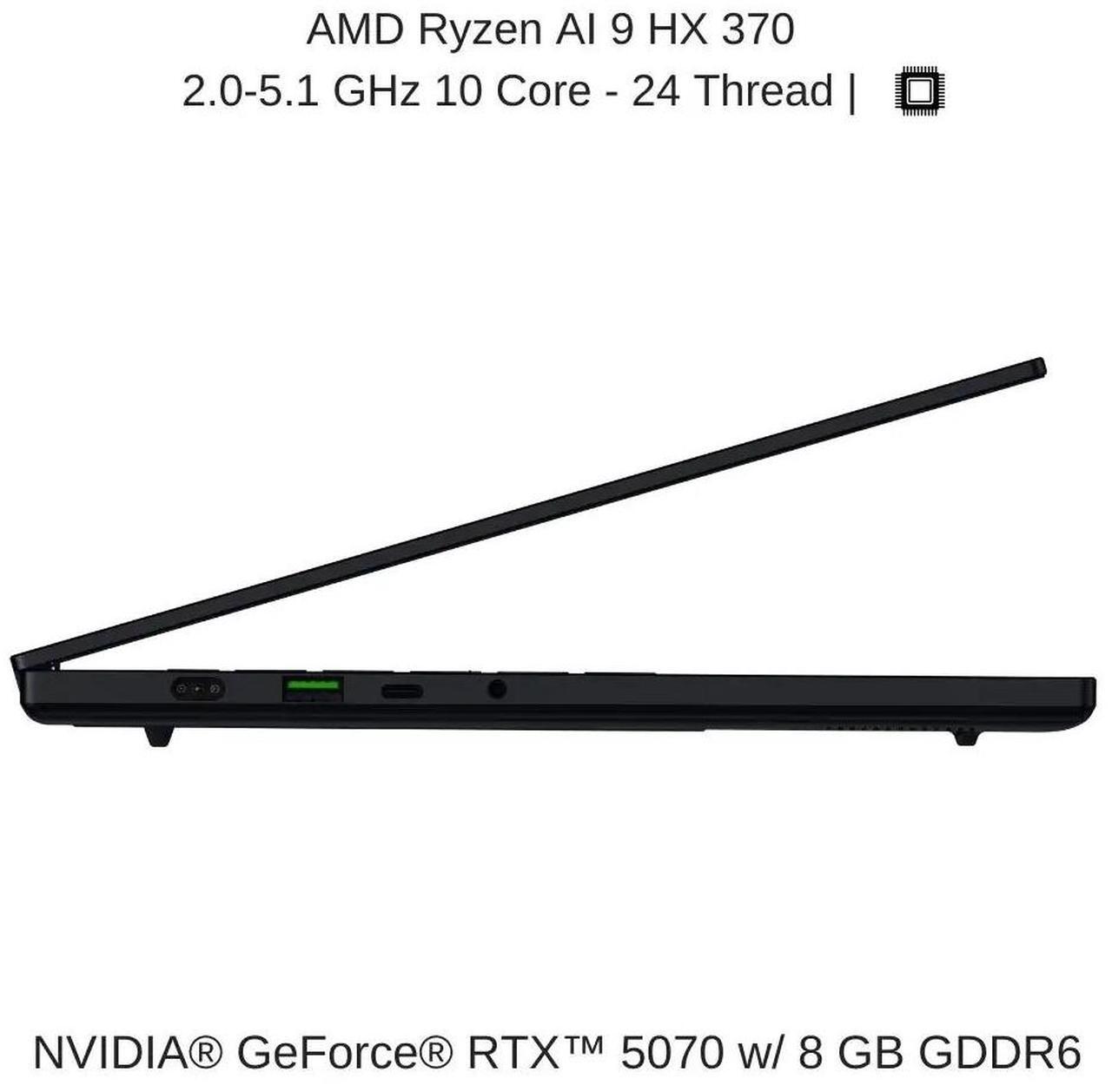 Alt view image 2 of 6 - Razer Blade 14 [2025] Black, 14" QHD+ 120Hz OLED, 2.0 GHz Ryzen AI 9 365, RTX 5070, 64 GB LPDDR5X RAM, 4 TB PCIe SSD, Windows 11 Pro