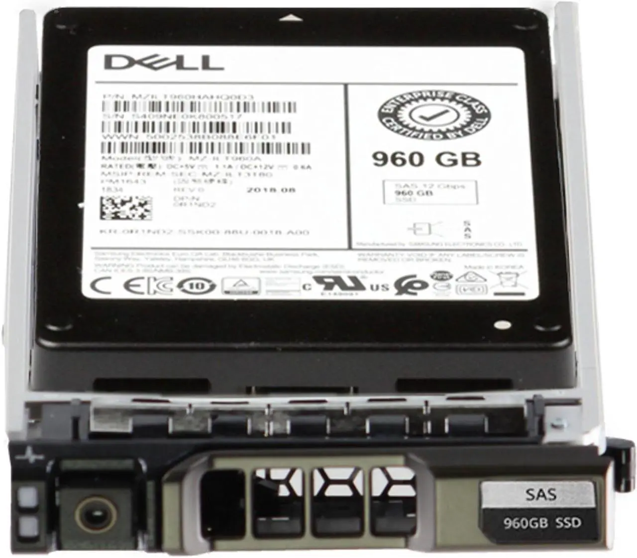 Alt view image 2 of 5 - Dell 960GB 12Gbps SAS RI TLC 2.5 SSD PM1643 (ME4) CPO (R1ND2-R)