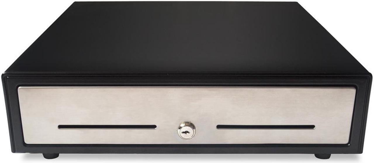 Alt view image 4 of 5 - Beelta Cash Register Drawer 16” for Point of Sale (POS) System with Fully Removable Cash Tray, 5 Bill slots / 5 Coin slots, 24V, RJ11/RJ12 Key-Lock, Media Slot, SPCC, Black