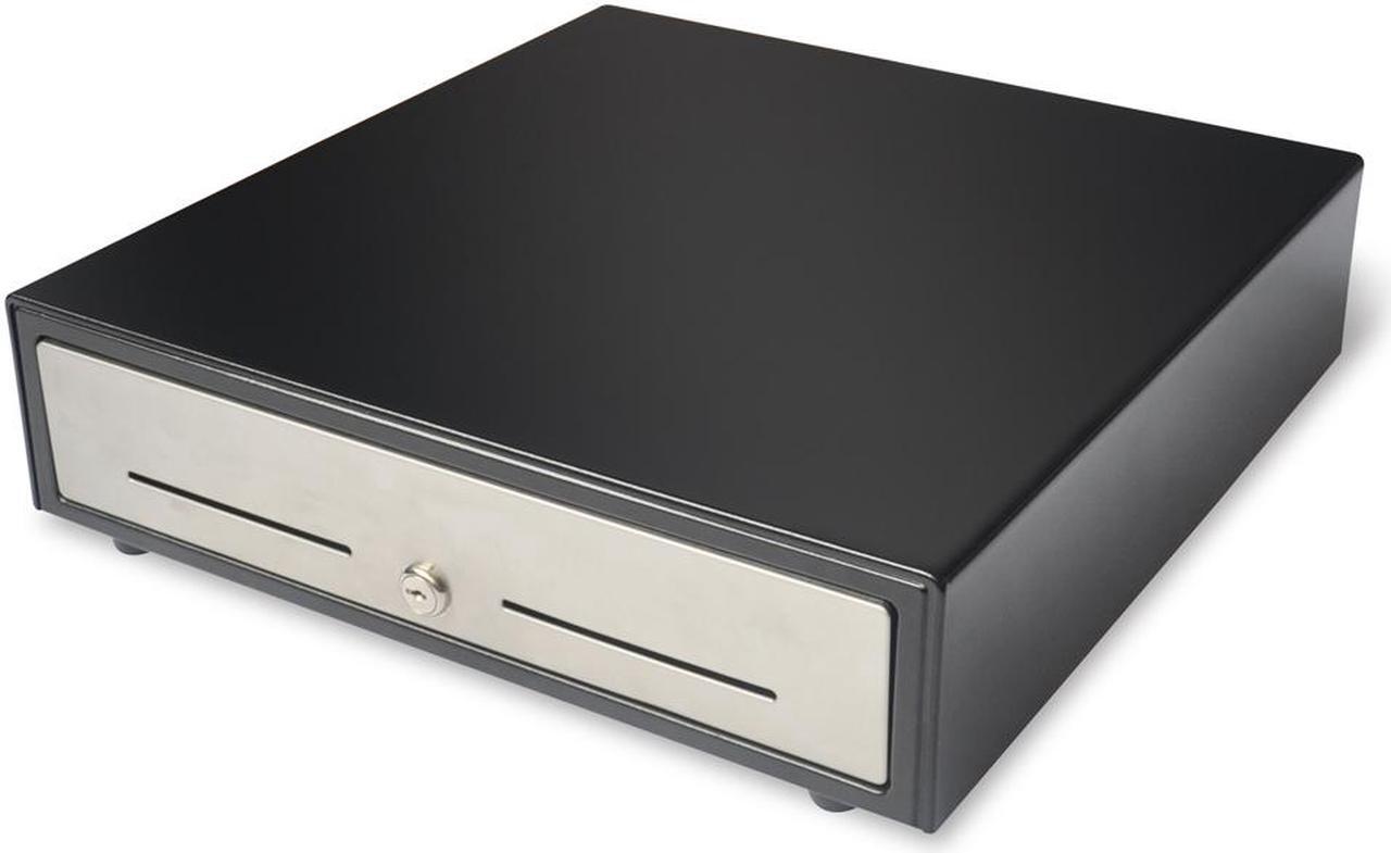 Alt view image 5 of 5 - Beelta Cash Register Drawer 16” for Point of Sale (POS) System with Fully Removable Cash Tray, 5 Bill slots / 5 Coin slots, 24V, RJ11/RJ12 Key-Lock, Media Slot, SPCC, Black
