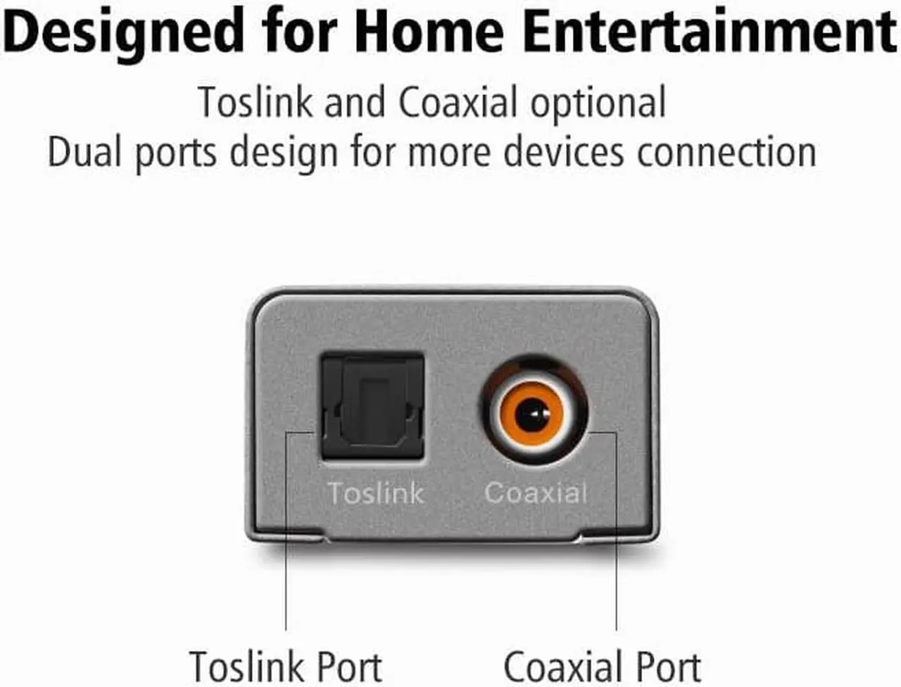 Alt view image 2 of 6 - Ugreen Digital to Analog Audio Adapter Optical Coaxial Toslink to 3.5mm Audio with DC 5V/2A EU Plug Converter Adapter for TV
