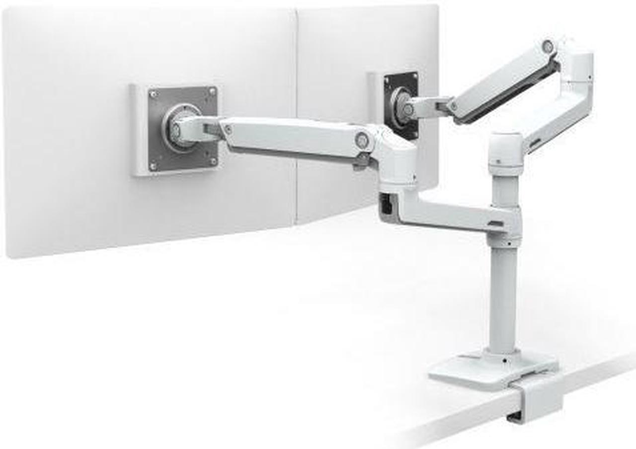 Ergotron 45-502-216 Lx Dual Stacking Arm - Desk Mount For 2 Lcd Displays - Aluminum, Steel - White - Screen Size: Up To 24 Inch