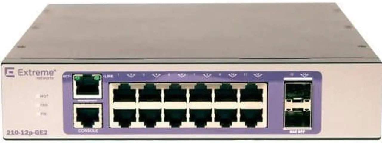 Alt view image 7 of 8 - Extreme Networks - 16567 - Extreme Networks 210-12p-GE2 Ethernet Switch - 12 Ports - Manageable - 3 Layer Supported -